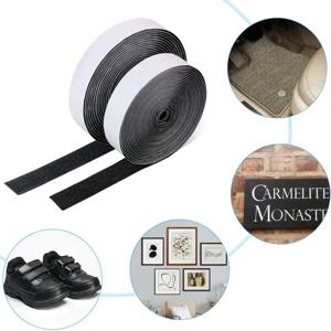 강력한 자체 접착 패스너 테이프 후크 및 루프 매직 나일론 스티커 테이프 접착제, DIY 공예용 접착제 스트랩 포함, 1 m, 3 m, 5m, 20mm