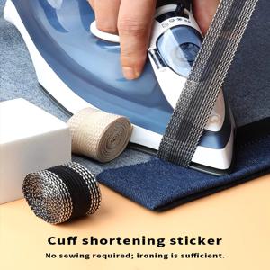 2-10M 셀프 접착 바지 밑단 테이프 바지 가장자리 테이프 다리미질로 붙이는 바지 짧게 하기 수선 청바지 밑단 테이프 DIY 재봉용 원단
