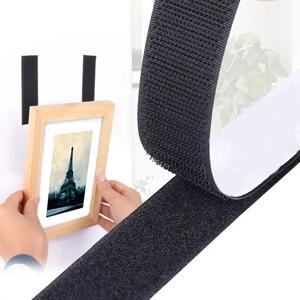 재사용 가능한 매직 나일론 스티커 테이프, 자체 접착, 매우 강한 양면 스트립, 접착제 패드, 푹신한 후크 및 루프 패스너 스트랩