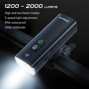 CYCLAMI 자전거 헤드 라이트 자전거 전조등 손전등 핸들 바 유형-C MTB 도로 하이라이트 BR1200 BR2000 램프 알루미늄 합금