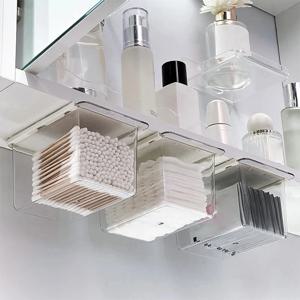 투명 욕실 면봉 화장솜 욕실 풀아웃 수납 서랍 스타일 수납함 거울 수납장 아래