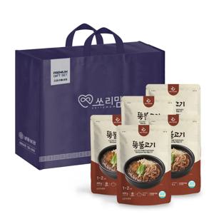뚝불고기5팩선물세트 각 600g 엠에스푸드 뚝불 뚝배기불고기  즉석 요리 캠핑 간단 간편 엄마손맛 간편식 혼밥 음식