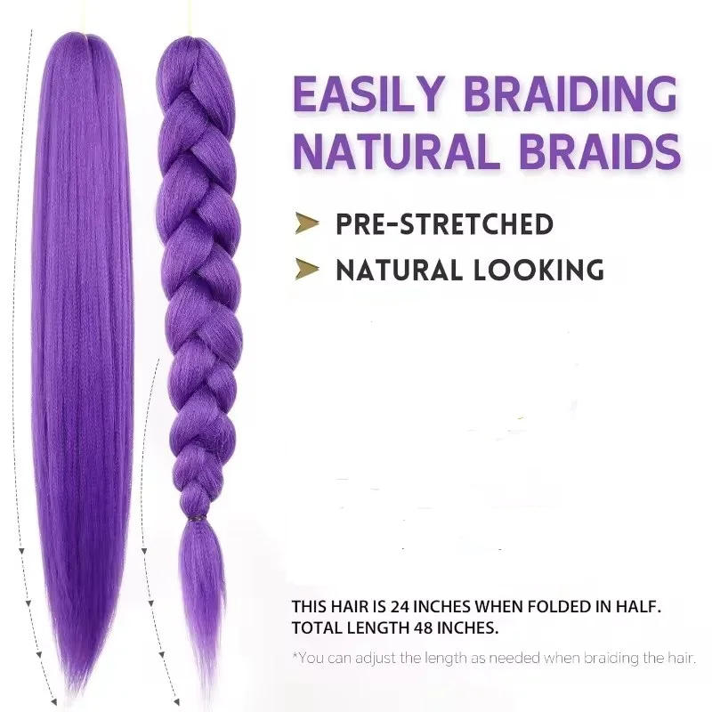 합성 2개 세트 스트레이트 포니테일 엘라스틱 헤어 타이 컬러풀 브레이딩 포니테일 헤어 익스텐션 여성용 헤어 액세서리