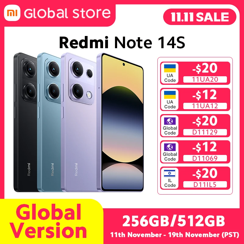 글로벌 버전 Redmi Note 14S MediaTek Helio G99 Ultra 200MP 프로급 Al 카메라 시스템 6.67
