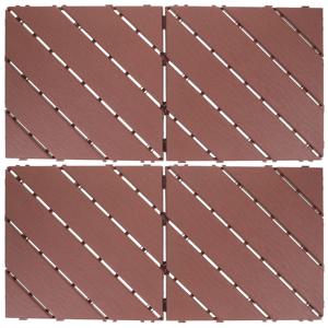 4개 조립식 데크 타일 야외 플라스틱 러그 발코니 뒷마당 데크 바닥재 고밀도 내마모성 조립식