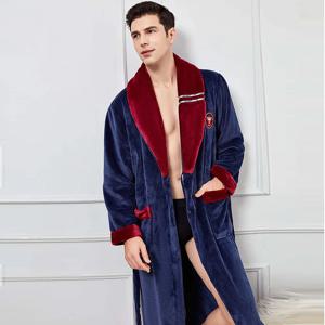 겨울 신사복 가운 Homewear 플러스 사이즈 3XL 4XL 기모노 목욕 가운 가운 산호 양털 샤워 Peignoirs Loose Thicken Nightwear
