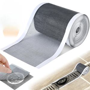 1 롤 5m/196.85in 일회용 Cuttable 욕실 바닥 드레인 스티커 샤워 하수구 메쉬 필터 헤어 캐처 주방 싱크 하수구