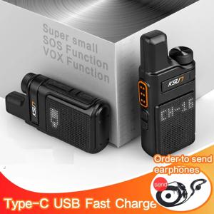 KSUN X-M6 미니 양방향 라디오 FRS PMR 446 워키 토키 전문 휴대용 소형 라디오 Comunicador 송수신기 스테이션 1or 2
