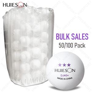 HUIESON 50/100 팩 탁구공 3 스타 DJ40 + 탁구공, 솔기 라운드 총알, ABS 훈련용 신소재 공