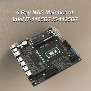 11세대 인텔 i7-1165G7 i5-1135G7 6베이 NAS 미니 ITX 메인보드 4개의 i226 2.5G 6개의 SATA 2개의 M.2 PCIe x4 방화벽 게이밍 메인보드