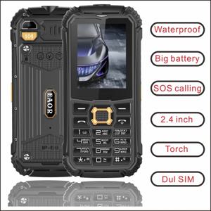 EAOR 2G GSM SOS 기능 IP68 견고한 전화 방수 방진 키패드 전화 듀얼 SIM 2000mAh 대형 배터리 푸시 버튼 전화 토치