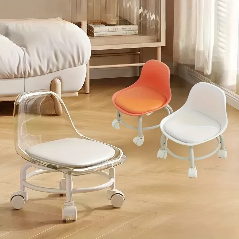 가정용 원형 의자, 두꺼운 작은 의자, 플라스틱 원형 의자, 현대적이고 단순한 높은 의자, 식탁 의자, 쌓을 수 있음