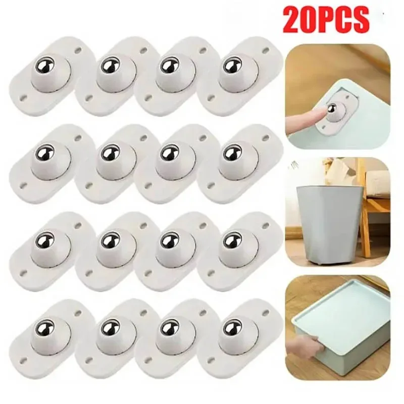 4-20pcs 자기 접착제 범용 풀리 회전 바퀴 가구 보관 상자 롤러 쓰레기 캐비닛에 대 한 미니 회전 캐스터 휠