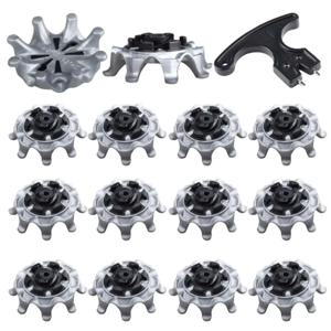 14개 골프화 스파이크 교체용 야외 훈련 부품 골프화 스파이크 스팅어 나사 간편 설치 골프 클릿 그레이 블랙