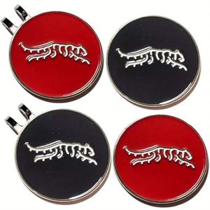 [내구성이 뛰어난 골프 마커 4개] 추상 호랑이 디자인의 자석 골프 모자 클립 2개, 아빠를 위한 훌륭한 골프 액세서리