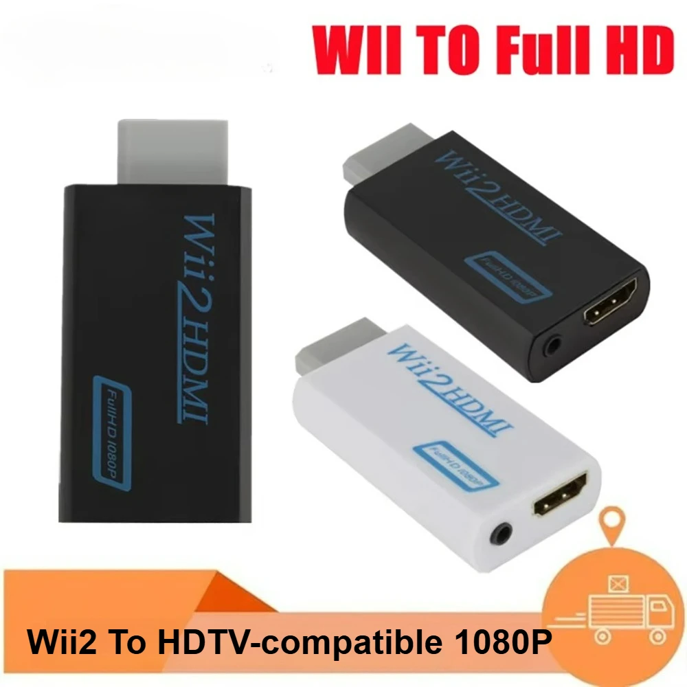 3.5mm 오디오 1080P HDTV 모니터 컨버터 PC용 Wii2용 HDTV 호환 어댑터 컨버터 720P Wii2용 HDMI 컨버터