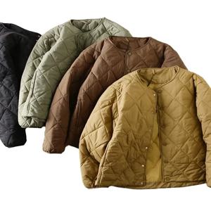 남성 코튼 재킷 노넥 아메리칸 스타일 빈티지 라벨 제거 테일 상품 청년 트렌디 스탠다드 핏 버튼 클로저 솔리드 컬러