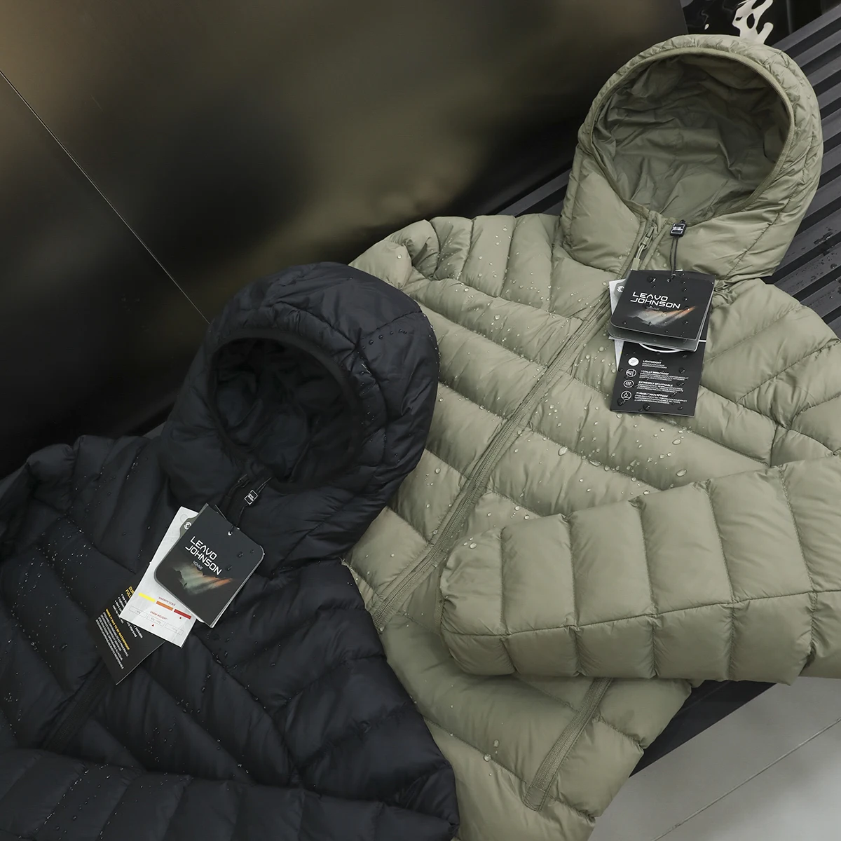 이탈리아 스타일 LEAVO JOHNSON 골드 라벨 테크 P 코튼 후드 재킷 가볍고 따뜻한 야외 겨울 코튼 코트 청소년용