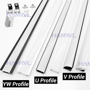 3528 5050 LED 스트립 U/V 모양 탱크 브래킷 우유 흰색 커버/투명 커버에 대 한 0.5M LED 알루미늄 채널 led 알루미늄 프로파일
