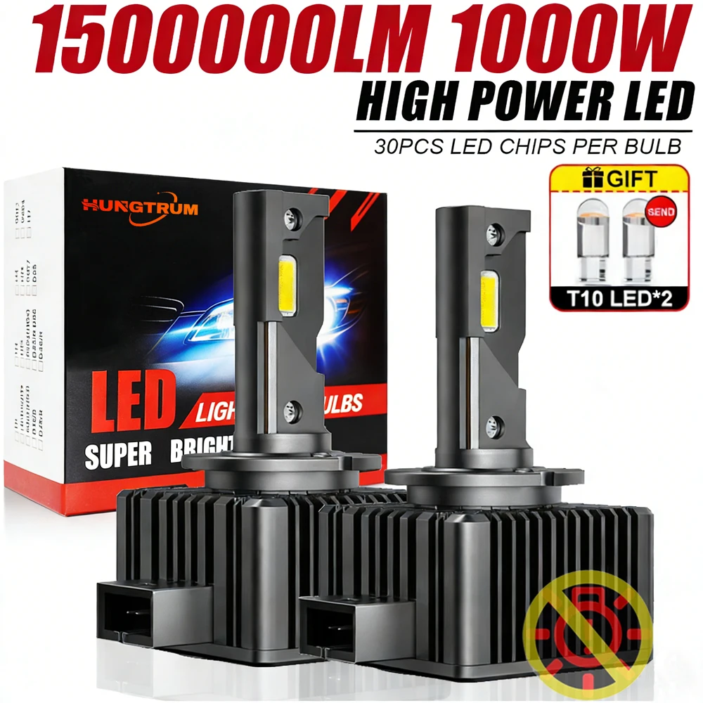 D1S D3S LED 헤드라이트 Canbus 1000W 1500000 LM D4S D2S D8S 자동 전구 양면 D1R D2R D3R D4R 자동차 램프 크세논 HID 6000K 12V 24V