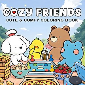 COZY FRIENDS: 휴식을 위한 귀엽고 아늑한 일상 활동이 담긴 성인용 컬러링북(아늑한 공간 색칠하기)