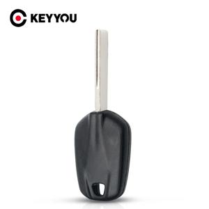 KEYYOU 10PCS HU83 Uncut 블레이드 트랜스 폰더 자동차 키 쉘 케이스 Fob For Citroen Fit Peugeot 508 칩 포함 없음