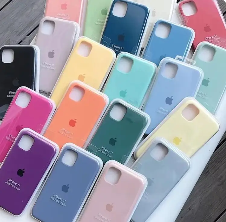 아이폰 17 16 15 12 14 13 프로 맥스 15 16 플러스용 오리지널 실리콘 케이스 애플 아이폰 11 14 15 16 17 프로 커버용 로고 케이스