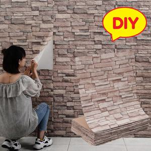 3D 벽 스티커 자기 접착 배경 장식 레트로 커피 벽돌 벽지 홈 인테리어 환경 친화적 인 벽 스티커