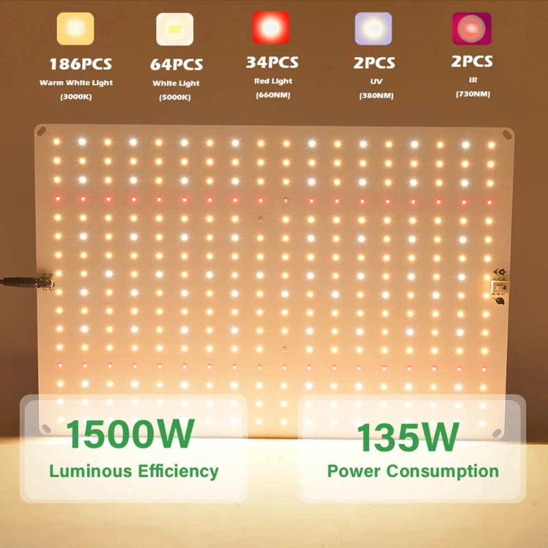 150W LED 성장 빛 전체 스펙트럼 Phytolamp 양자 성장 램프 실내 식물 성장 빛 온실 꽃 VEG 및 BLOOM 모드
