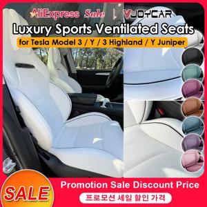 최신형 테슬라 모델 3 Y New Model 3 Highland New Y Juniper 용 고급 스포츠 통풍 시트, 히팅 및 쿨링 기능, 프리미엄 천공 시트, 맞춤 제작