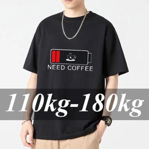 남성 여름 티셔츠 플러스 사이즈 110-180kg 느슨한 반팔 티셔츠 오버 사이즈 풀 코튼 탑 빅 사이즈 통기성 남성 의류