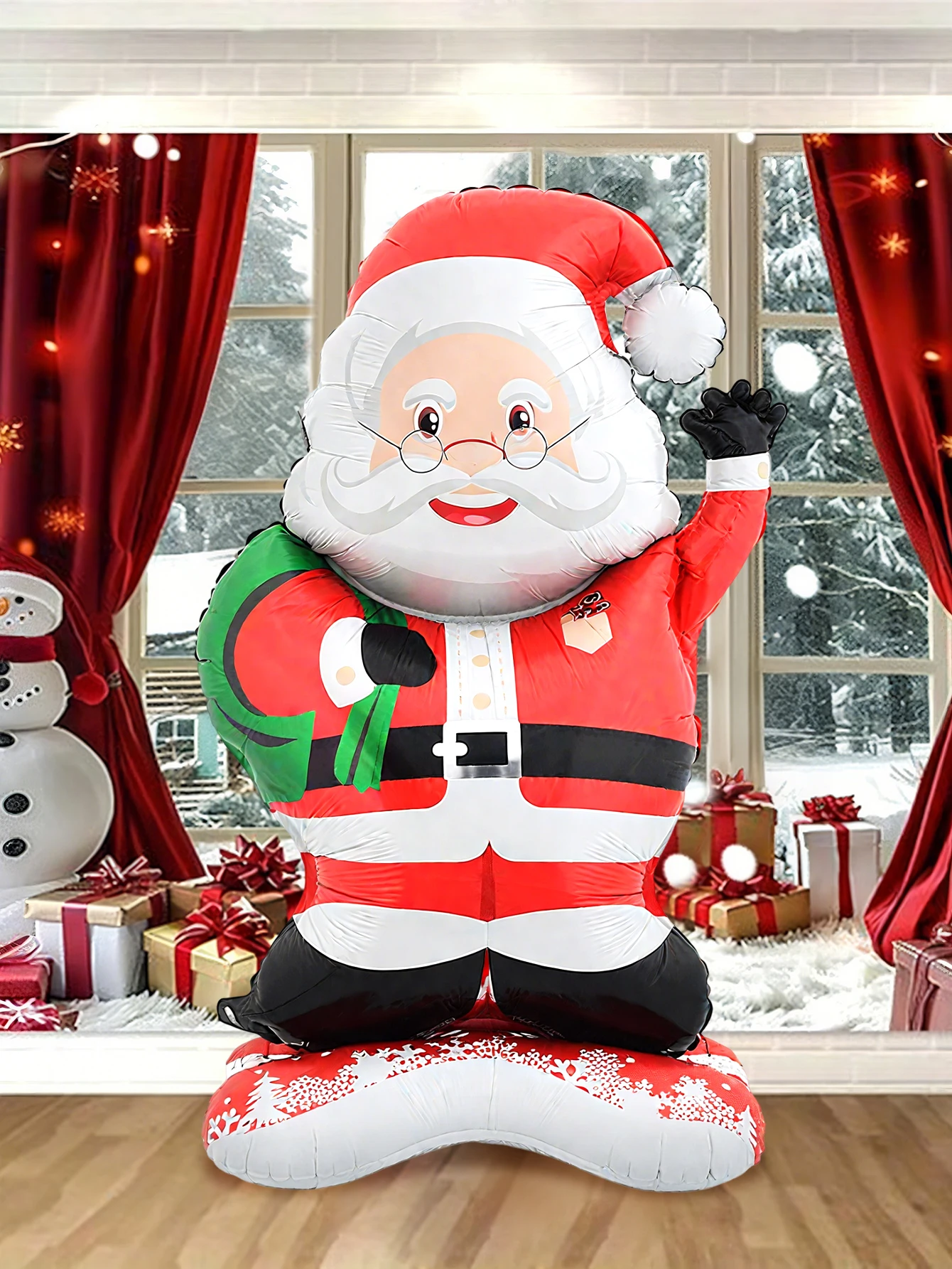 1pc 서있는 산타 클로스 호일 풍선, 크리스마스 장식, 크리스마스 테마 파티, 테마 휴일 파티, 새해 파티 가족