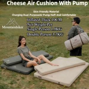 MOUNTAINHIKER 1200mAH 에어 매트리스 캠핑 내장 펌프 자동 팽창 쿠션 야외 텐트 인플레이터블 침대 10cm 30D 슬리핑 패드