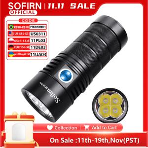 SOFIRN SP36 Pro 4*SST40 전구 EDC 강력한 Anduril 2.0 8000lm 랜턴 3*18650 5V/3A USB C 충전식 손전등 축광기5000k-6500k 450m 범위 IPX8 방수 후레쉬 충전식 토치 LED 작업등
