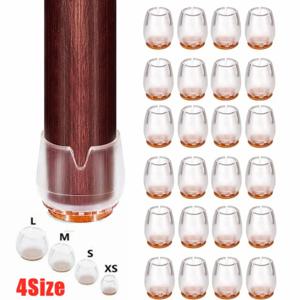 실리카 젤 테이블 양말 바닥 보호대 의자 다리 커버, 의자 다리 바닥 보호, 미끄럼 방지 가구 다리 커버, 4 사이즈 16 개