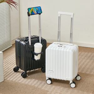 작은 4인치 기내용 캐리어 가방 경량 휴대용 여행 가방 손잡이 포함 남녀 공용 패셔너블 트렌디 ABS PC 소재