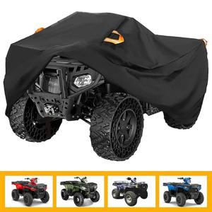 쿼드 바이크 ATV 커버 범용 210D 방수 오토바이 차량 스쿠터 카트 오토바이 방진 UV 보호기 블랙