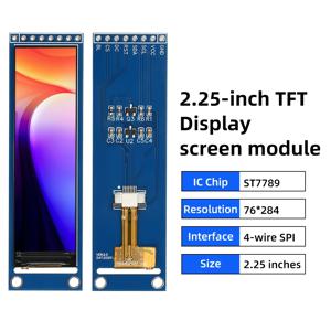 2.25 인치 TFT LCD 소형 스크린 모듈 ST7789 스크린 76*284 모듈 전체 시야각 SPI 컬러 스크린 8 핀 블루 보드 모듈