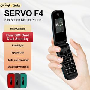 2025 SERVO F4 폴드 기능 휴대폰 1.77인치 디스플레이 듀얼 SIM 대기 통화 녹음 MP4 FM 라디오 2G 플립 버튼 백업 폰
