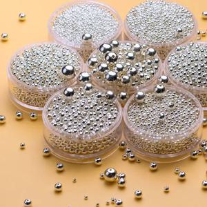 정품 925 스털링 실버 라운드 비즈 스페이서 비즈 쥬얼리 DIY 팔찌 목걸이 액세서리 만들기 루즈 비즈 찾기