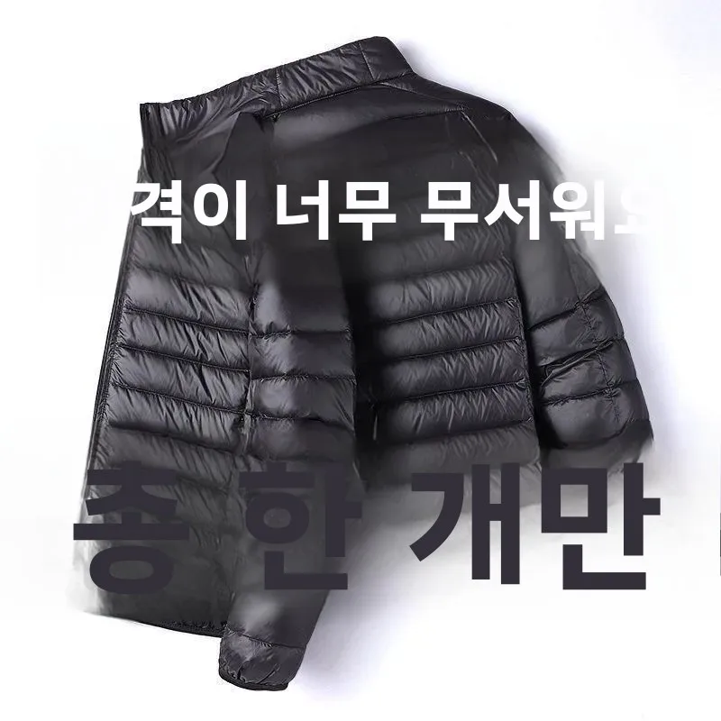 경량 패딩 코튼 재킷 남성용 스탠드 칼라 짧은 후드 다운 코튼 코트 얇은 봄 가을 아우터웨어 대형 사이즈