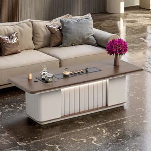 모던 미니멀리스트 변형 가능한 원목 커피 테이블 다이닝룸 거실 레저 오피스 가구 및 직원 접견 세트 포함