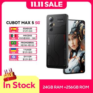 CUBOT MAX 5 5G 스마트폰, 안드로이드, 디멘시티 8200, 6.95 인치 144Hz 대형 화면, 24GB RAM + 256GB ROM, 게임용 휴대폰, 출시 예정