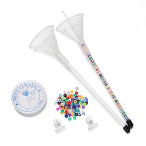 1 세트 클레이 비즈 팔찌 만들기 키트 구슬 깔때기 바늘 클립 쥬얼리 액세서리 만들기와 다목적 비즈에 대 한 구슬 도구