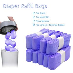 Tommee Tippee용 기저귀 페일 리필, Genie용 기저귀 리필 백, Munchkin용 Angelcare용 기저귀 쓰레기 봉투, 향기로운