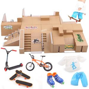 DIY 핑거 스케이트 보드 데크 램프 세트 프로 핑거 보드 미니 스케이트 공원 키트 미니 스턴트 핑거 보드 스케이트 훈련 어린이 선물 용품