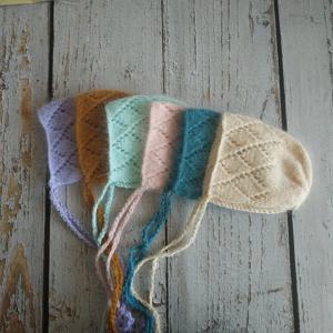 2023신생아 모자 사진 소품, 아기 퍼지 다이아몬드 비니 사진 소품