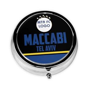 마카비 텔 아비브 미니 금속 원형 보관함, 알약 상자 접이식 보관함