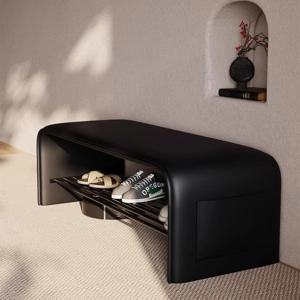 침실용 수납 다용도 출입구 벤치가 있는 2-in-1 신발 교환 의자 가정용 간단한 침대 옆 좌석 소형 신발장