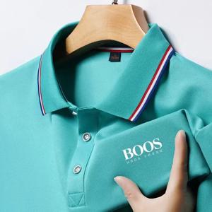 여름 패션 새로운 남성 반팔 디자이너 절묘한 입체 자수 폴로 통기성 옷깃 비즈니스 티셔츠